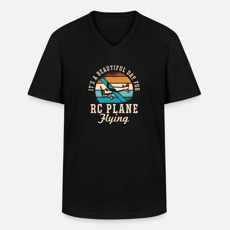 Ferngesteuertes Flugzeug Modellflugzeug - Männer-T-Shirt mit V-Ausschnitt - Schwarz