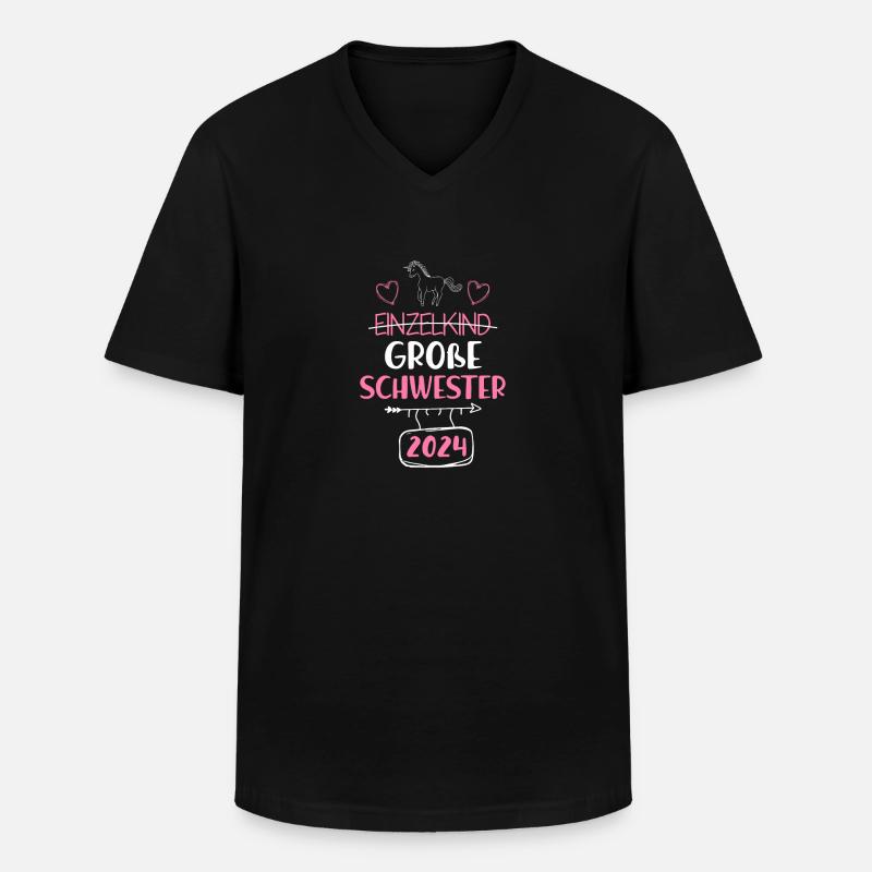 Große Schwester 2024 - Männer-T-Shirt mit V-Ausschnitt - Schwarz