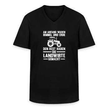 Landwirtschaft Bauer Landwirt - Männer-T-Shirt mit V-Ausschnitt - Schwarz - Vorne - AI Model Male 178 dark (178cm)
