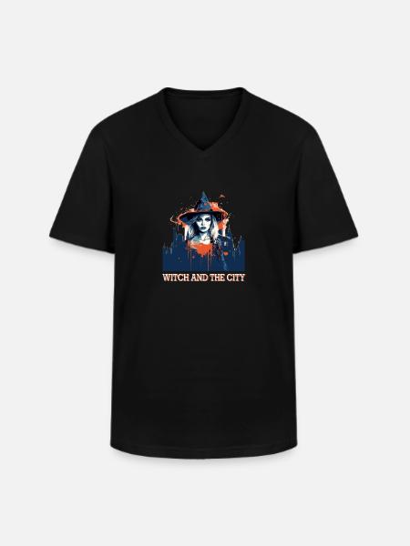 Spooky mood of Halloween - Men's V-Neck T-Shirt - black