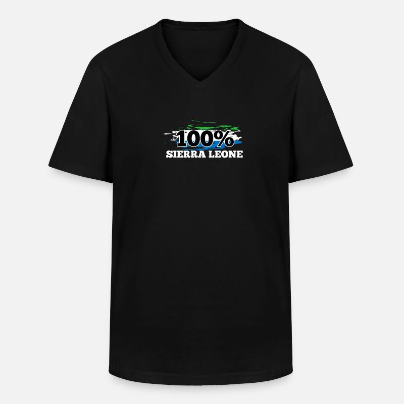 Sierra Leone - Männer-T-Shirt mit V-Ausschnitt - Schwarz