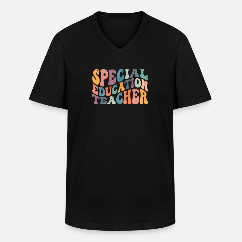 Groovy Sonderschullehrer SPED - Männer-T-Shirt mit V-Ausschnitt - Schwarz