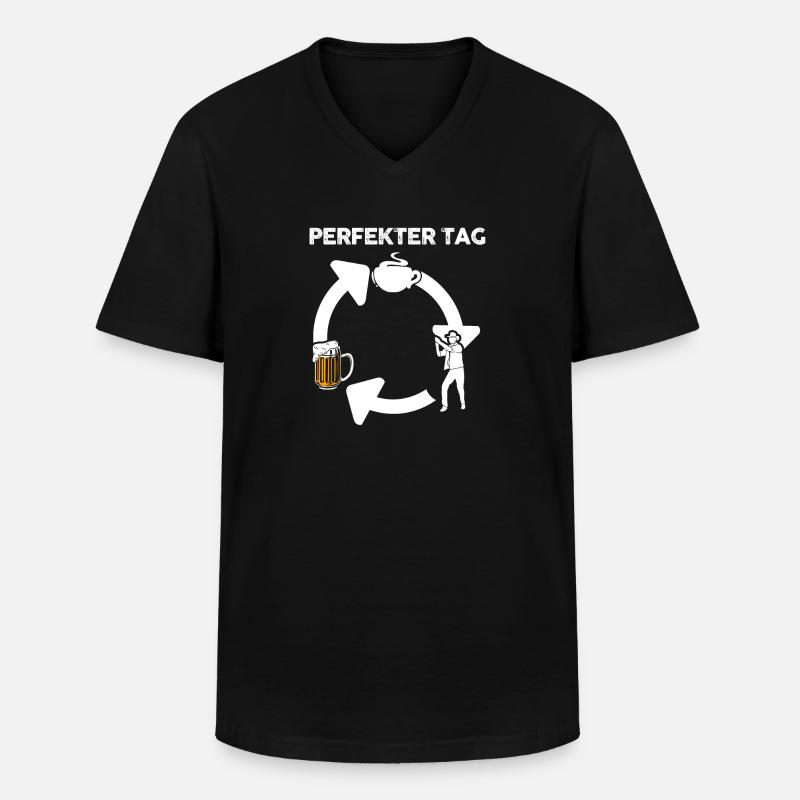 Line Dance Tänzer - Männer-T-Shirt mit V-Ausschnitt - Schwarz