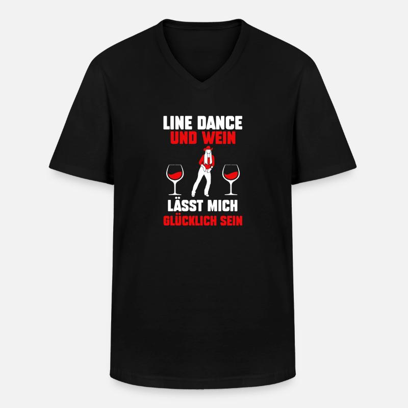 Line Dance Tänzer - Männer-T-Shirt mit V-Ausschnitt - Schwarz