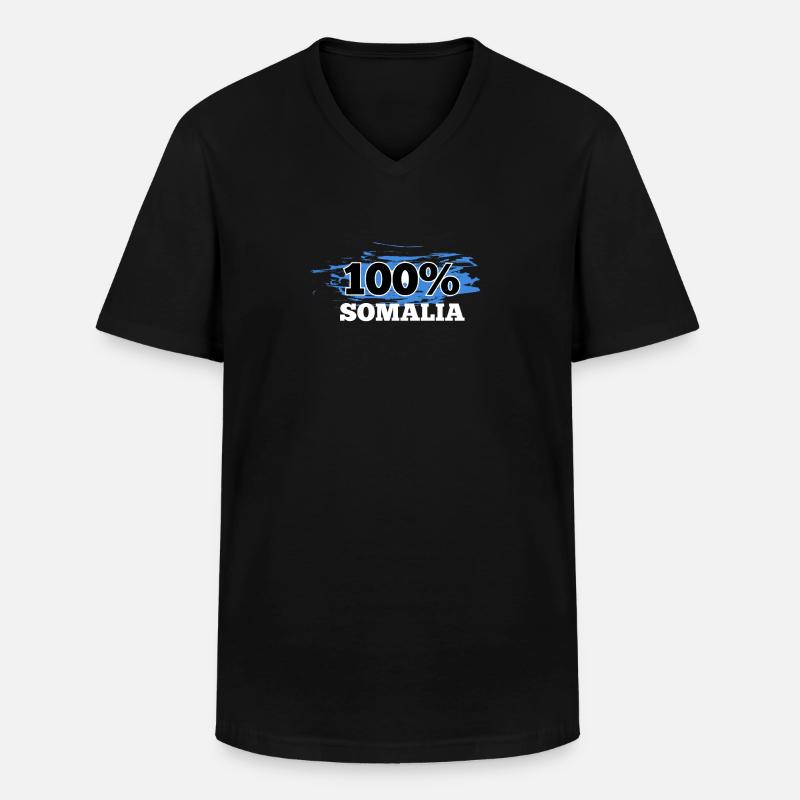 Somalia - Männer-T-Shirt mit V-Ausschnitt - Schwarz