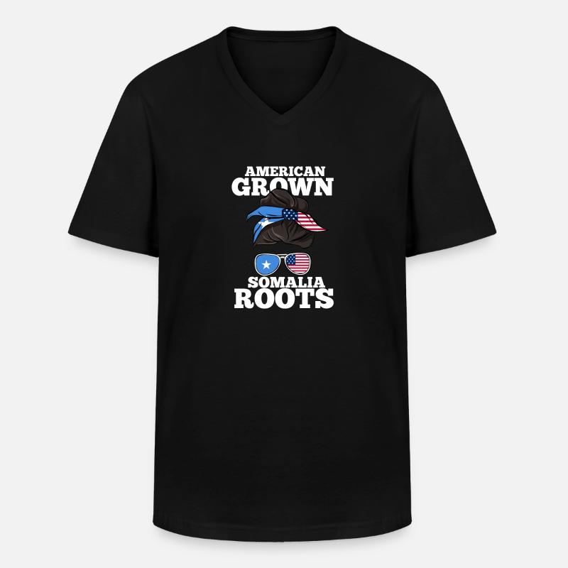 Somalia - Männer-T-Shirt mit V-Ausschnitt - Schwarz