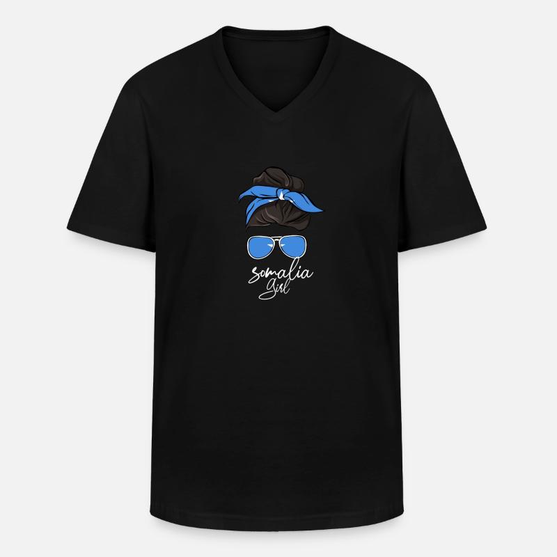 Somalia - Männer-T-Shirt mit V-Ausschnitt - Schwarz