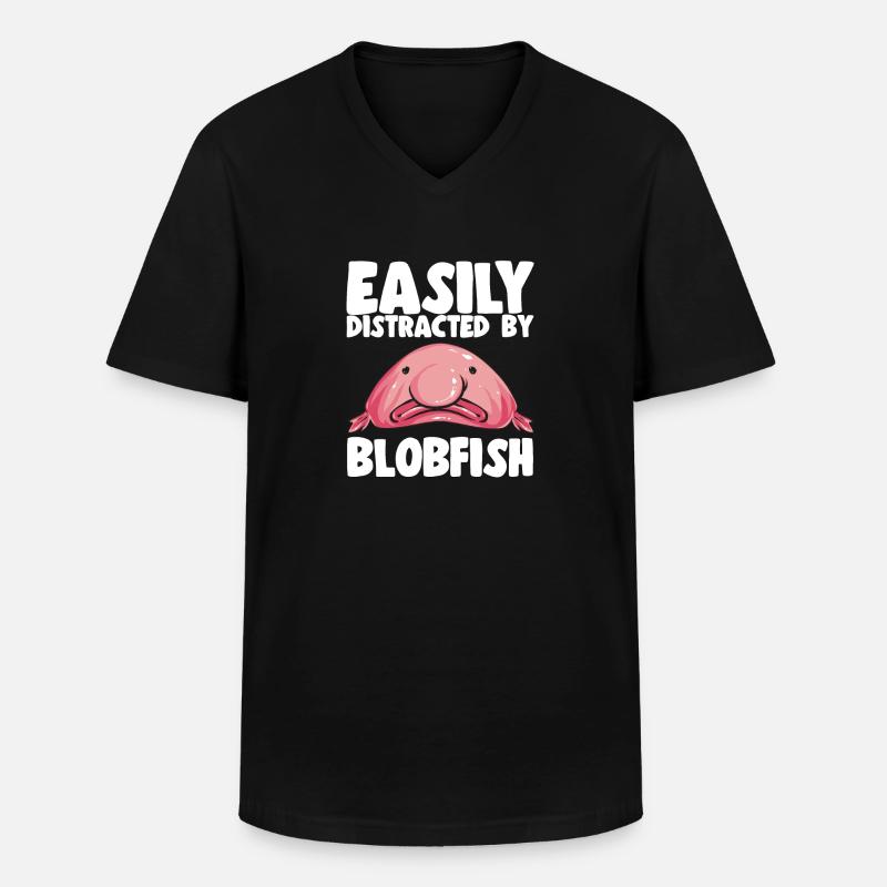 Blobfisch - Männer-T-Shirt mit V-Ausschnitt - Schwarz