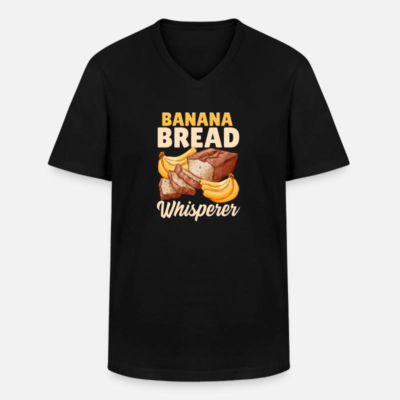 Funny bread baking baker - Men's V-Neck T-Shirt - black