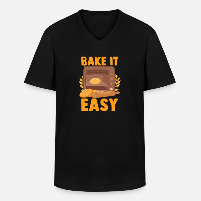 Lustiger Brotbacken-Bäcker - Männer-T-Shirt mit V-Ausschnitt - Schwarz