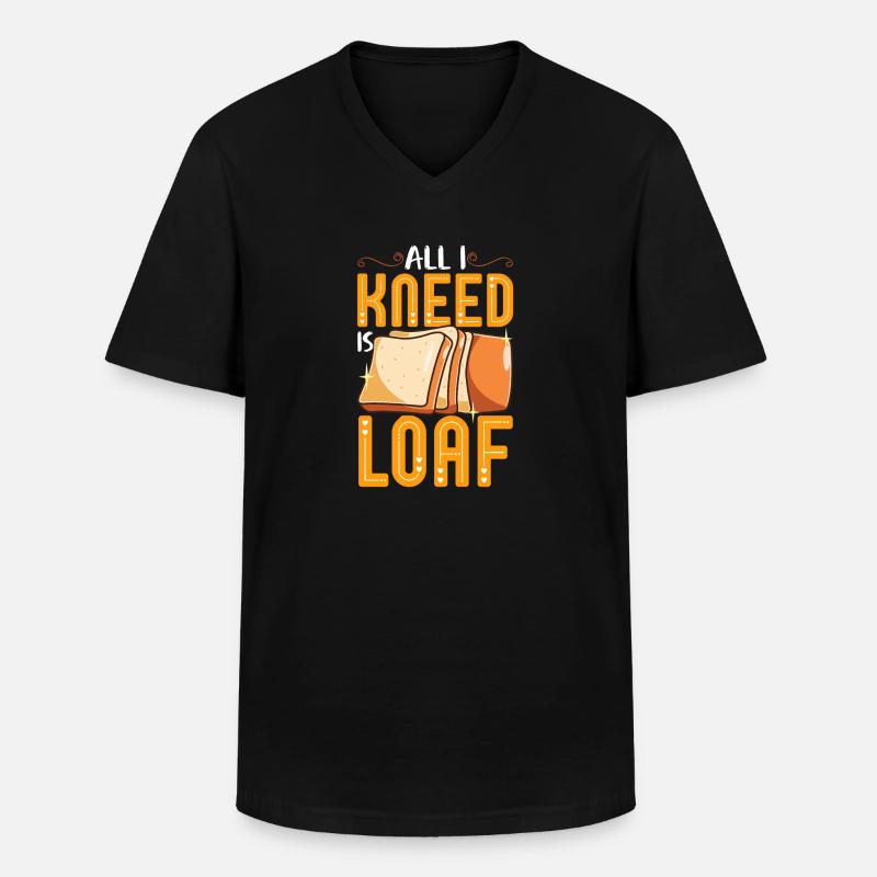 Lustiger Brotbacken-Bäcker - Männer-T-Shirt mit V-Ausschnitt - Schwarz