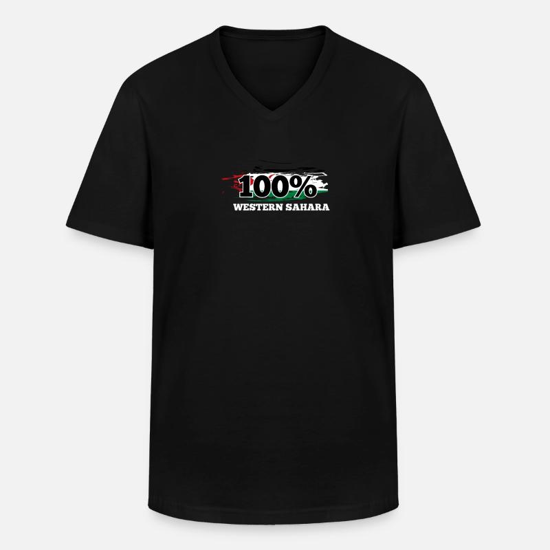 Westsahara - Männer-T-Shirt mit V-Ausschnitt - Schwarz