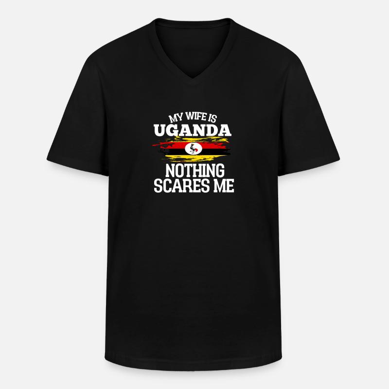Uganda - Männer-T-Shirt mit V-Ausschnitt - Schwarz