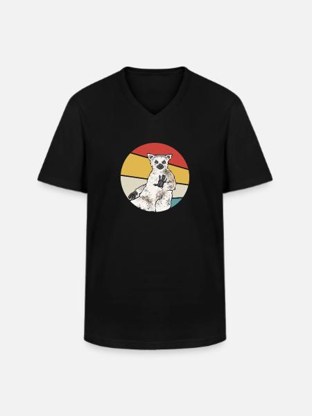 Lemur Catta Ring-tailed lemur - Men's V-Neck T-Shirt - black