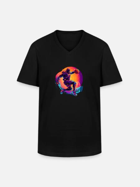 BASKETBALL forever! - Men's V-Neck T-Shirt - black