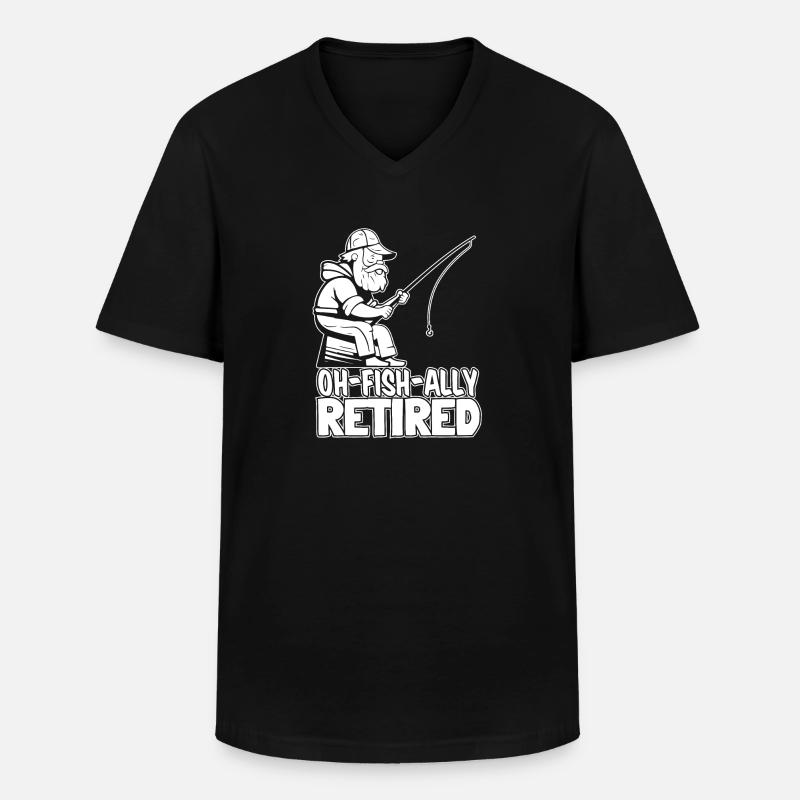 Rentner Rente Ohfishally Retired - Männer-T-Shirt mit V-Ausschnitt - Schwarz