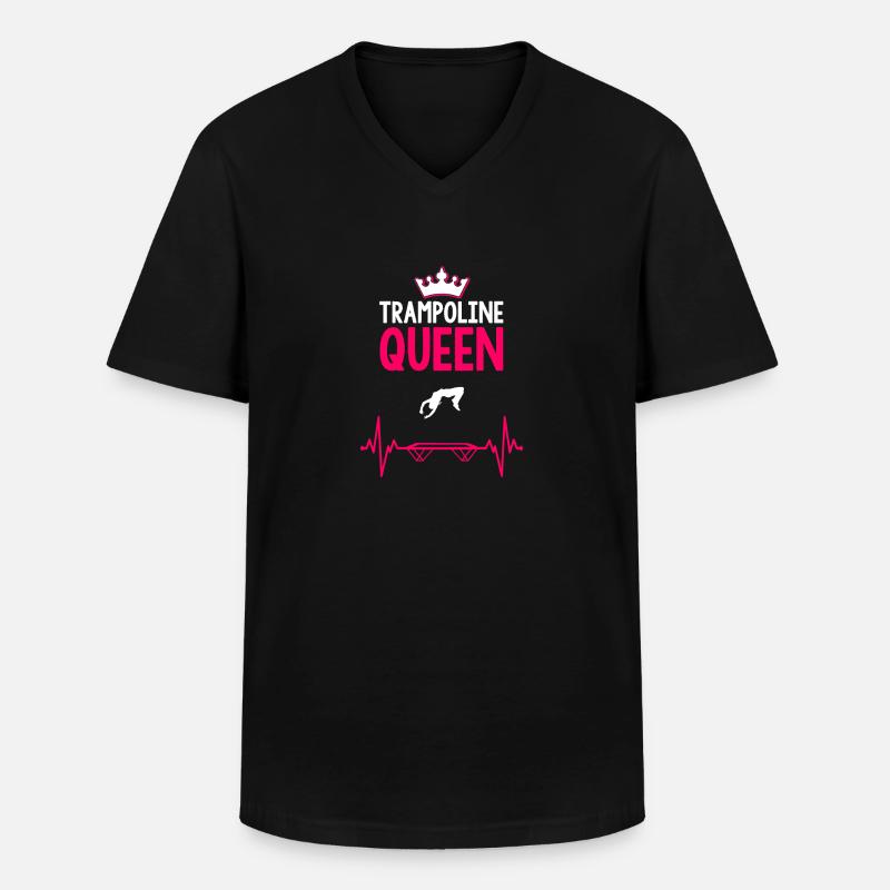 Trampoline Queen - Männer-T-Shirt mit V-Ausschnitt - Schwarz