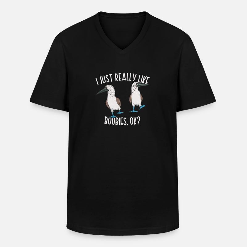 Blaufußtölpel Blue-footed Booby Seevogel - Männer-T-Shirt mit V-Ausschnitt - Schwarz