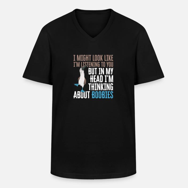 Blaufußtölpel Blue-footed Booby Seevogel - Männer-T-Shirt mit V-Ausschnitt - Schwarz