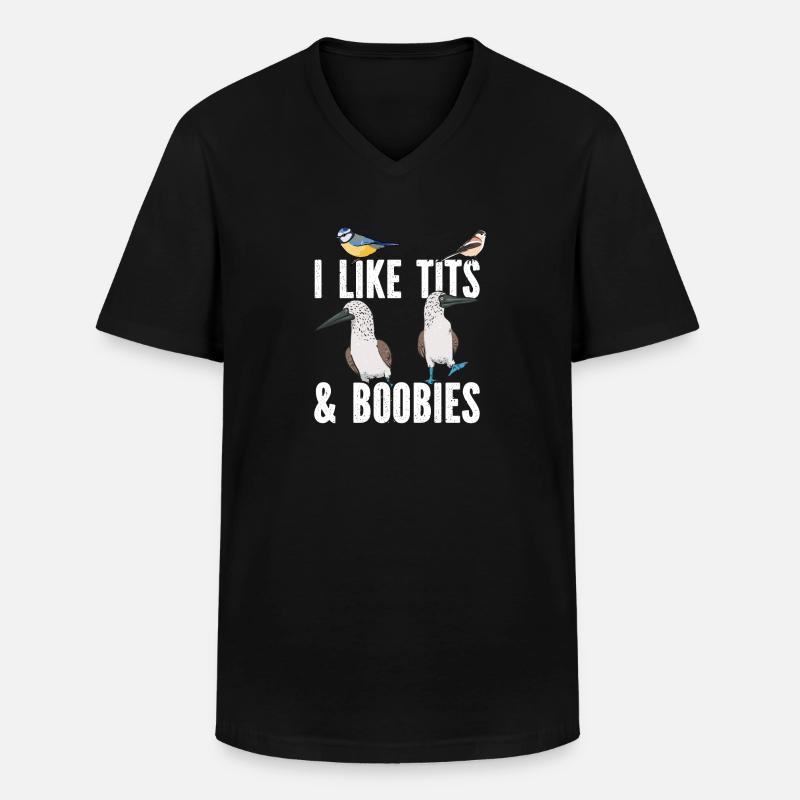 Blaufußtölpel Blue-footed Booby Seevogel - Männer-T-Shirt mit V-Ausschnitt - Schwarz