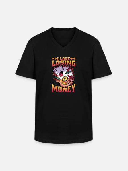 I Love Losing Money 5 - Men's V-Neck T-Shirt - black