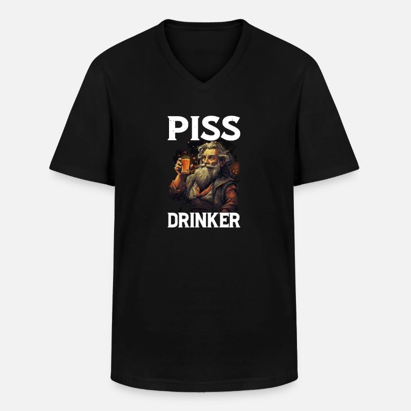 Piss Drinker 37 - Männer-T-Shirt mit V-Ausschnitt - Schwarz
