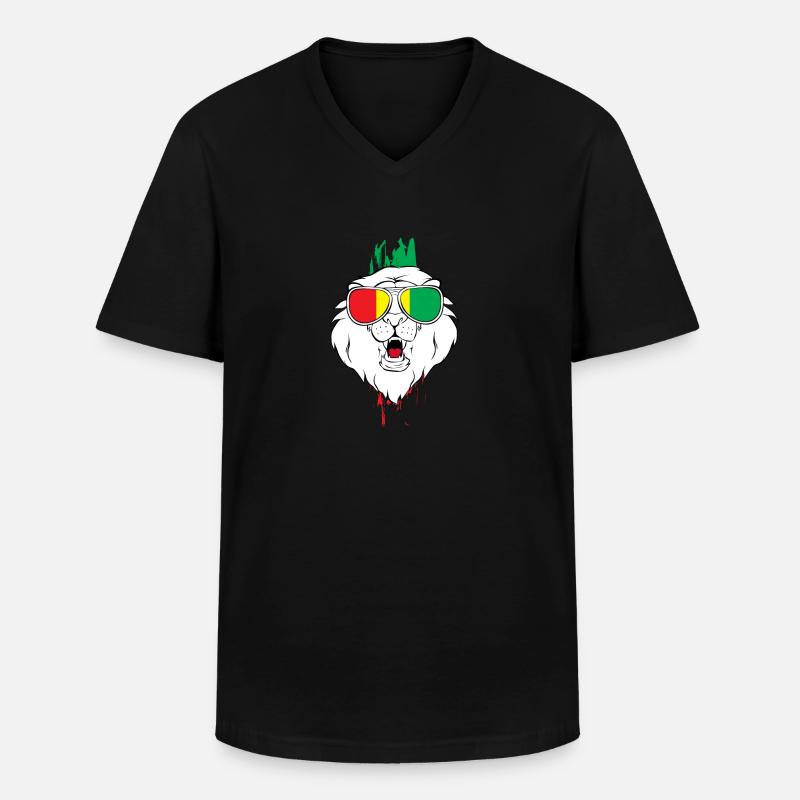 Guinea Queen - Männer-T-Shirt mit V-Ausschnitt - Schwarz