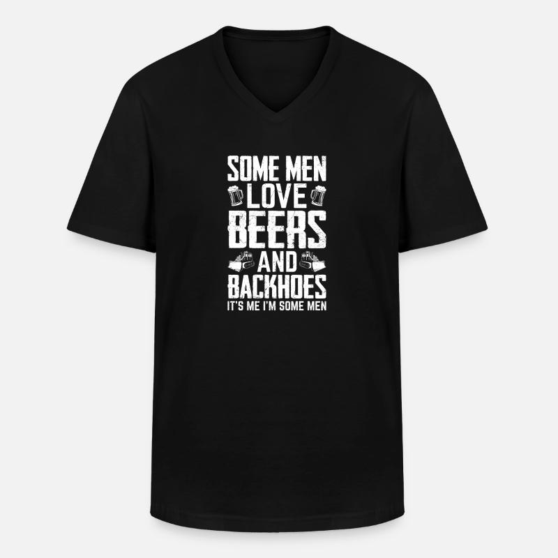 Lustiger Baggerführer HEO - Männer-T-Shirt mit V-Ausschnitt - Schwarz