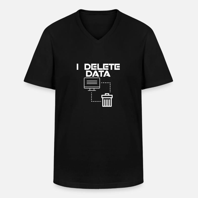 I Delete Data 2 - Männer-T-Shirt mit V-Ausschnitt - Schwarz