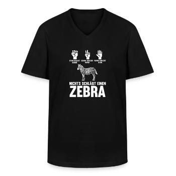 Zebra - Männer-T-Shirt mit V-Ausschnitt - Schwarz - Vorne - AI Model Male 178 dark (178cm)