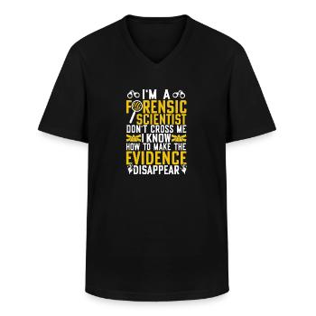 Funny science - Men's V-Neck T-Shirt - black - Front - AI Model Male 178 dark (178cm)