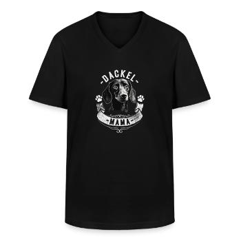 Dackel Mama - Männer-T-Shirt mit V-Ausschnitt - Schwarz - Vorne - AI Model Male 178 dark (178cm)