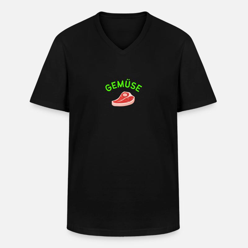 Gemüse Fleisch Falscher Name - Männer-T-Shirt mit V-Ausschnitt - Schwarz