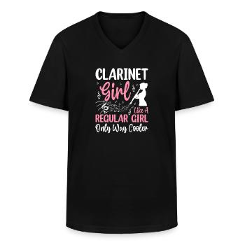 Drôle de clarinettiste - T-shirt col V Homme - noir - Devant - AI Model Male 178 dark (178cm)