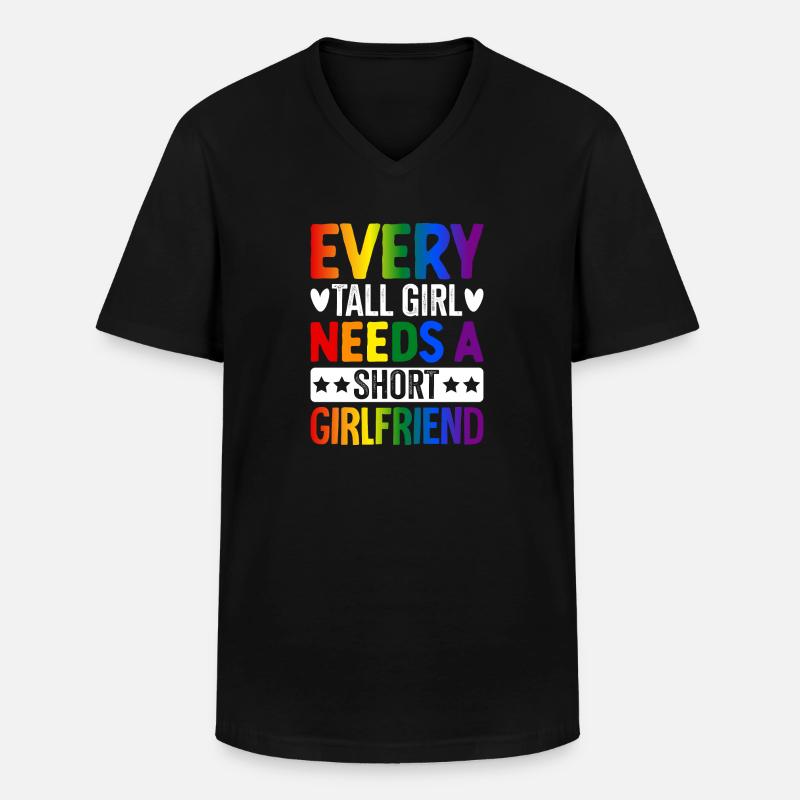 Lesbisch LGBTQ Mädchen - Männer-T-Shirt mit V-Ausschnitt - Schwarz