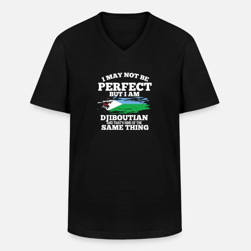 Dschibuti - Männer-T-Shirt mit V-Ausschnitt - Schwarz