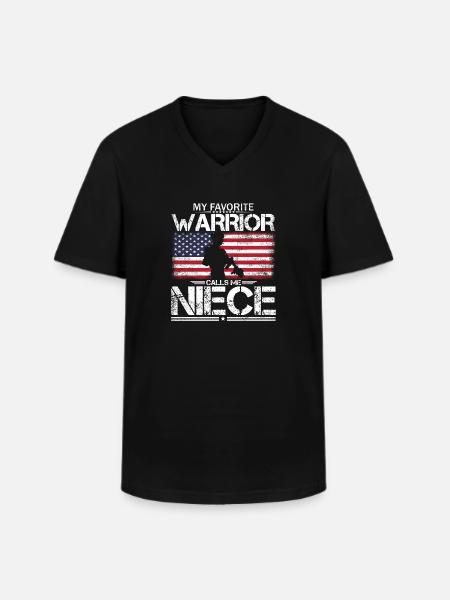 Proud American Niece - Men's V-Neck T-Shirt - black