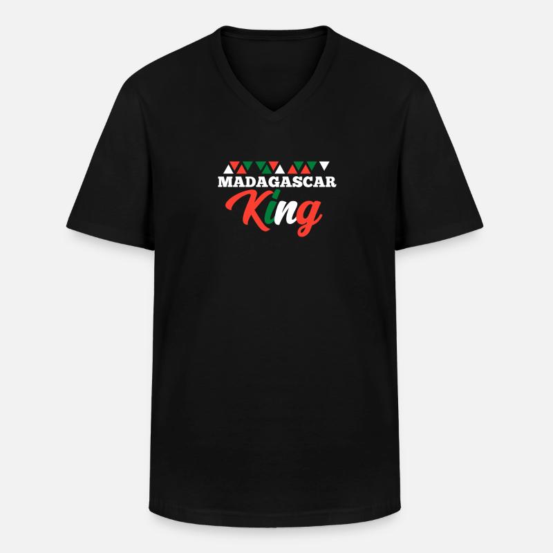 Madagaskar - Männer-T-Shirt mit V-Ausschnitt - Schwarz