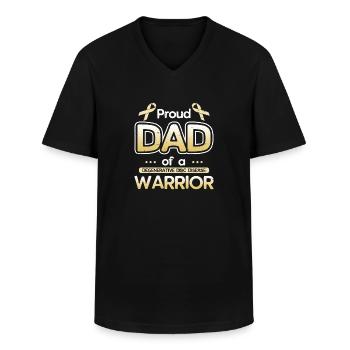 Proud father of a warrior with degenerative - Men's V-Neck T-Shirt - black - Front - AI Model Male 178 dark (178cm)