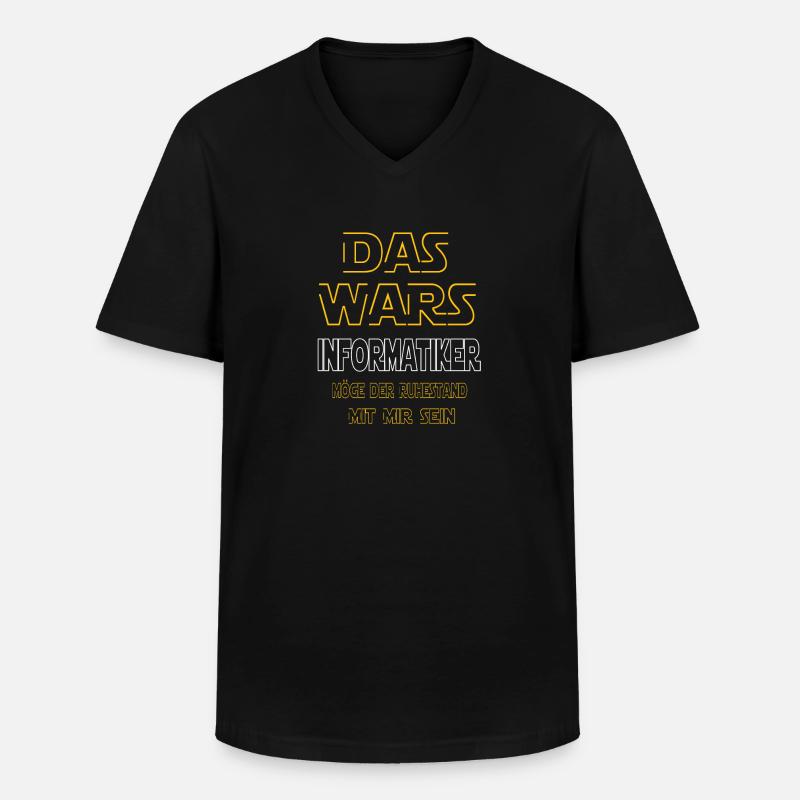 Rente Informatiker Rente Geschenke - Männer-T-Shirt mit V-Ausschnitt - Schwarz
