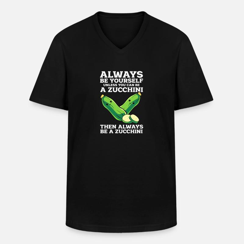 Zucchini - Männer-T-Shirt mit V-Ausschnitt - Schwarz