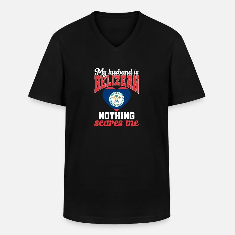 Belize Flagge Belizer - Männer-T-Shirt mit V-Ausschnitt - Schwarz