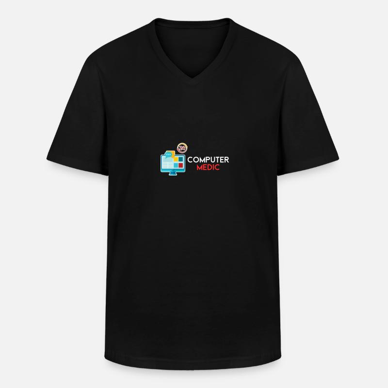 Computer Physician IT Helpdesk - Men's V-Neck T-Shirt - black