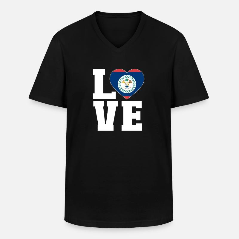 Belize Flagge Belizer - Männer-T-Shirt mit V-Ausschnitt - Schwarz