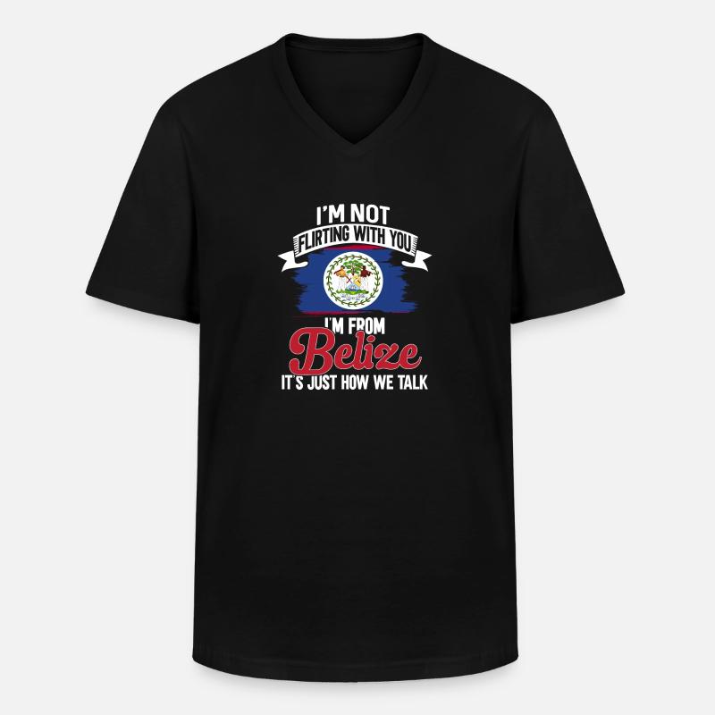 Belize Flagge Belizer - Männer-T-Shirt mit V-Ausschnitt - Schwarz