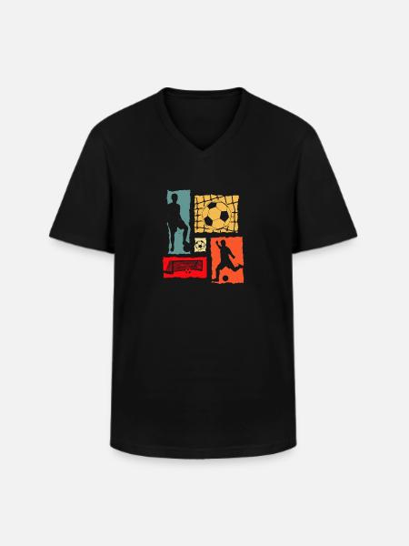 Soccer Player Retro - Men's V-Neck T-Shirt - black