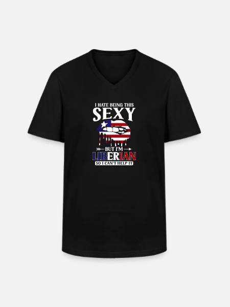 Liberia Flag Liberians - Men's V-Neck T-Shirt - black