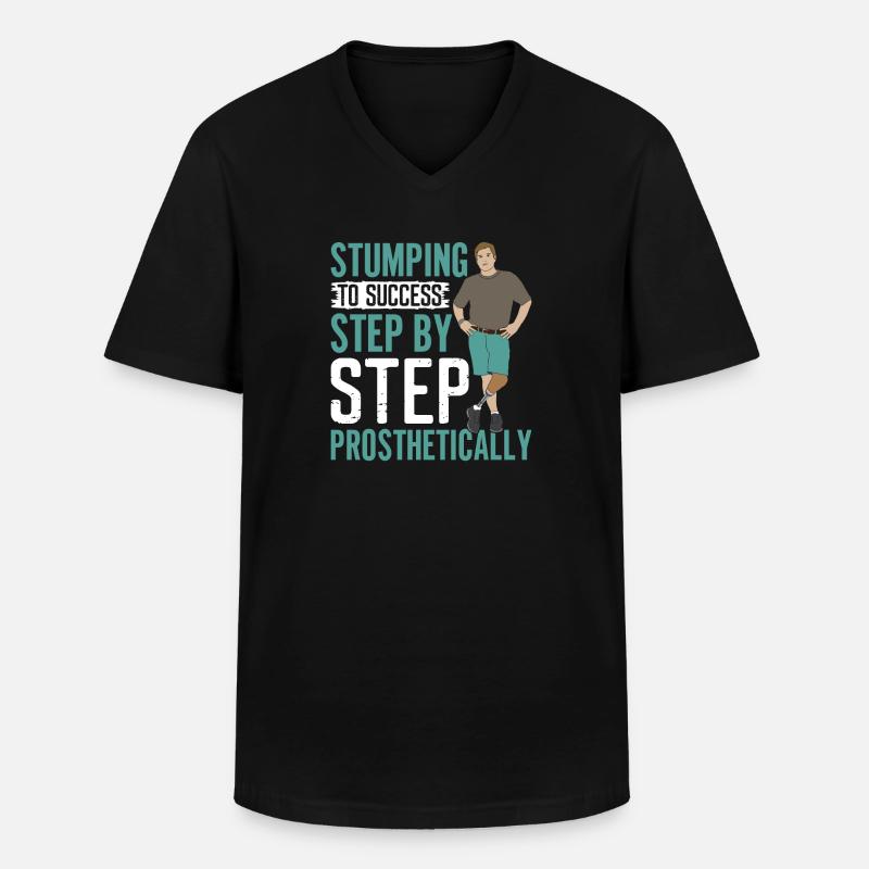 Beinprothese Amputierter - Männer-T-Shirt mit V-Ausschnitt - Schwarz
