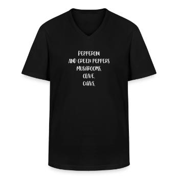 Tarte à la pizza - T-shirt col V Homme - noir - Devant - AI Model Male 178 dark (178cm)