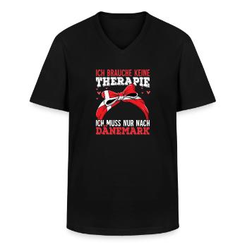 Dänemark - Männer-T-Shirt mit V-Ausschnitt - Schwarz - Vorne - AI Model Male 178 dark (178cm)